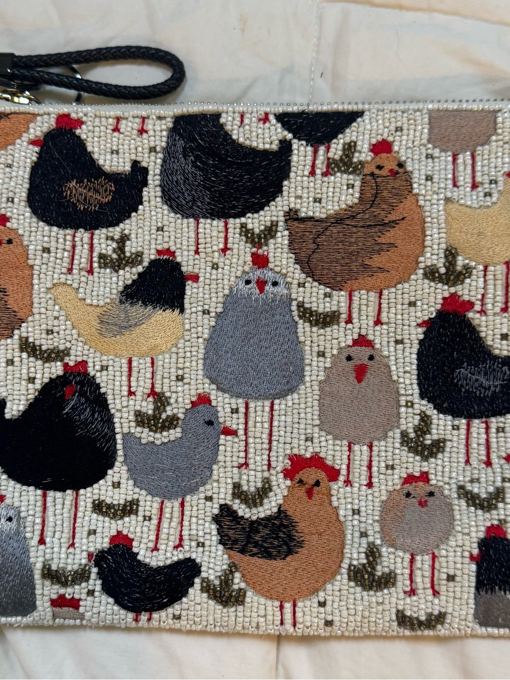 Anthropology Maeve Fiona Large Chicken Rooster Beaded Clutch - Picture 4 of 10